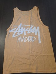 Stussy Madrid Peach/White Logo Men’s Size Medium Sleeveless Tank Top