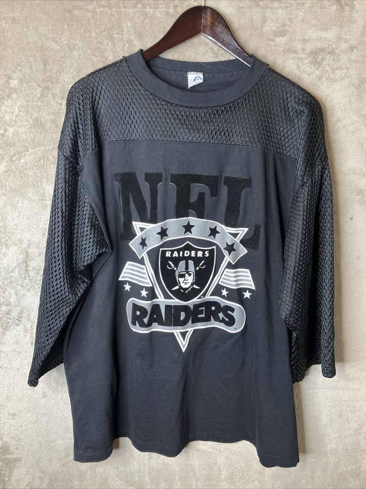VTG Oakland Raiders NFL Jersey Velvet Letters USA Made Single Stitch Artex