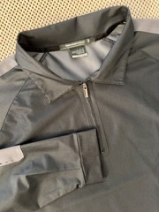 NIKE Tiger Woods Platinum 1/4 Zip Pullover Men Size L Gray Fit Dry Shirt TW Polo