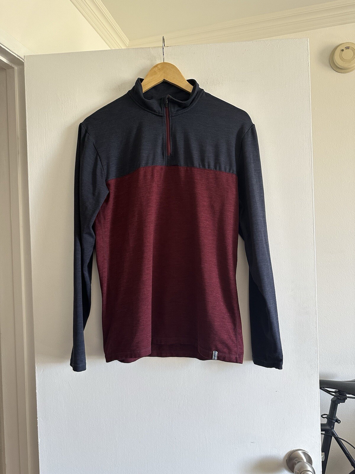 Marine Layer Weekend Sport Navy/Maroon Long Sleeve Quarter Zip Long Sleeve gallery