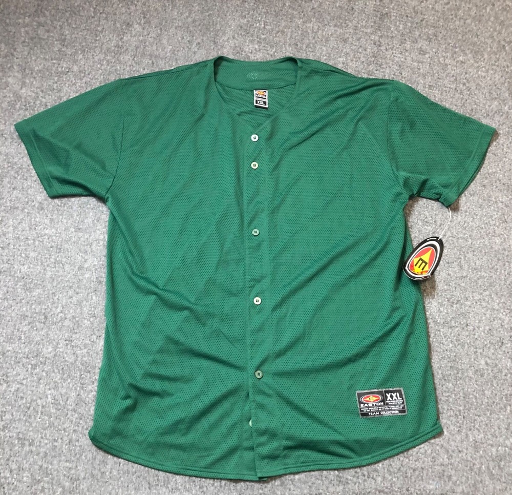Easton Mens Jersey 2XL Green Blank Mesh Short Sleeve NWT