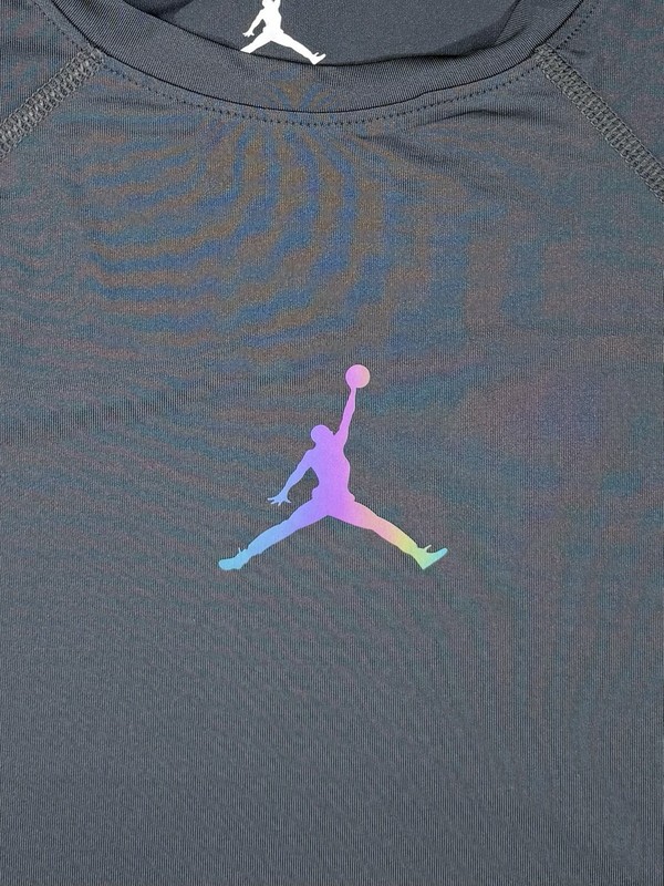 Nike Jordan Dri-Fit Youth Gray Iridescent Jumpman Logo L/S Performance Shirt XL gallery