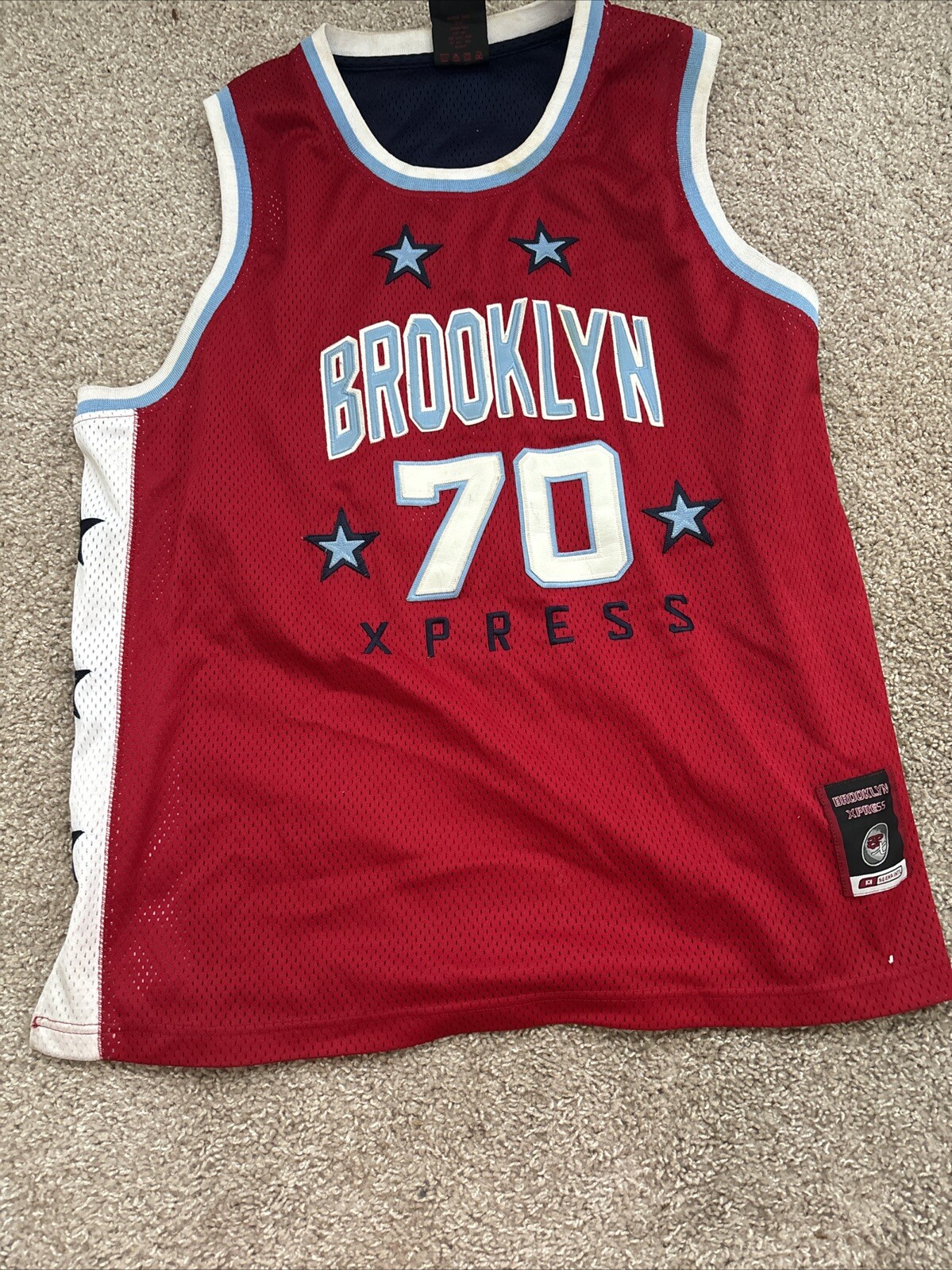 Vintage 90s Brooklyn Express 70 Jersey Mens Size XL Red gallery