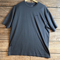 Nike Fit Dry Shirt Mens Large Gray Crewneck Polyester Small Swoosh Active Gym