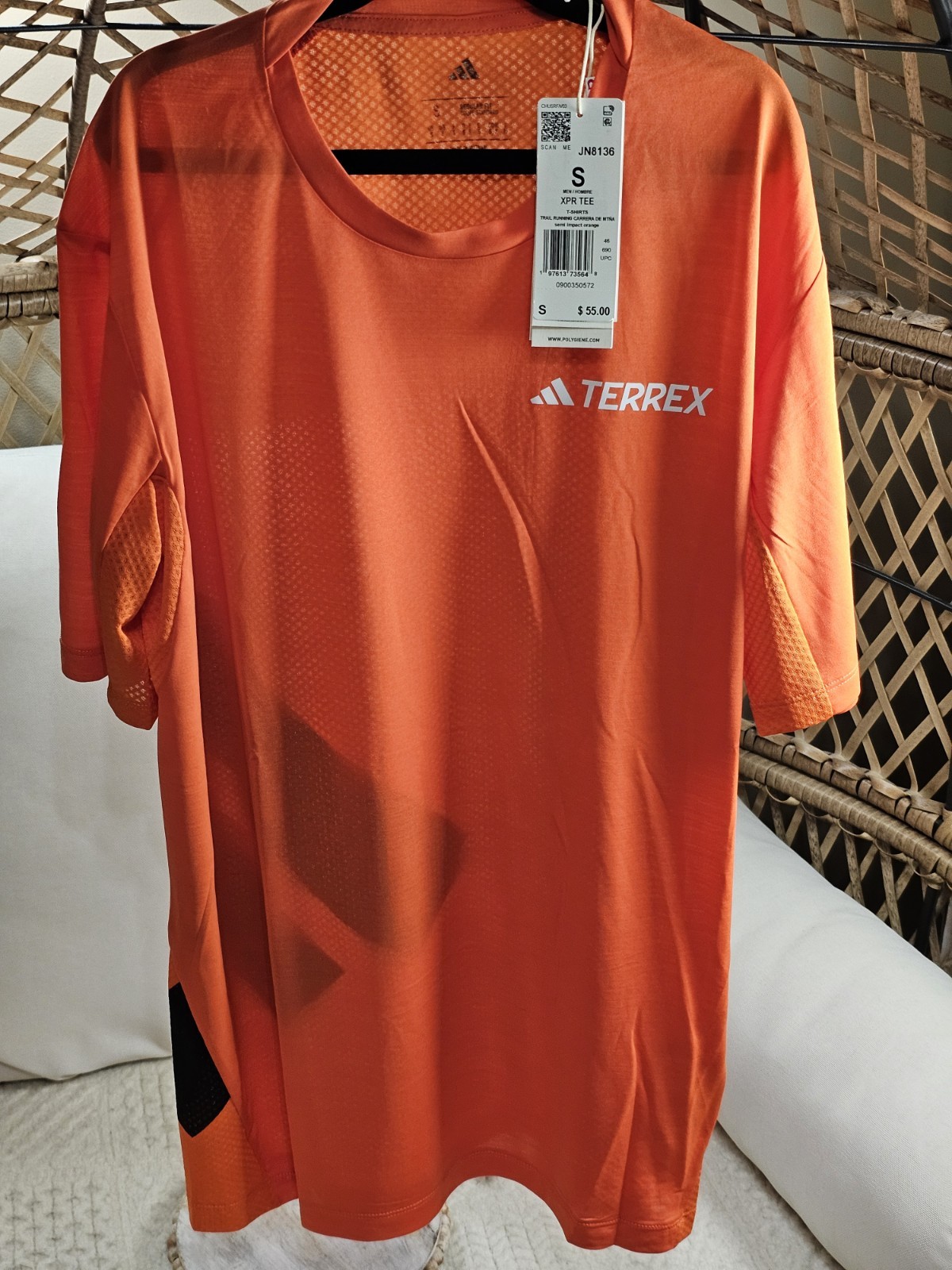 Adidas TERREX CLIMACOOL+ TEE Sz S JN8136 Men’s NWT Orange Running Top gallery