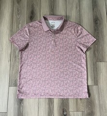APT 9 Polo Shirt Men XL Extra Large Pink Purple Leaf Premier Flex Performance
