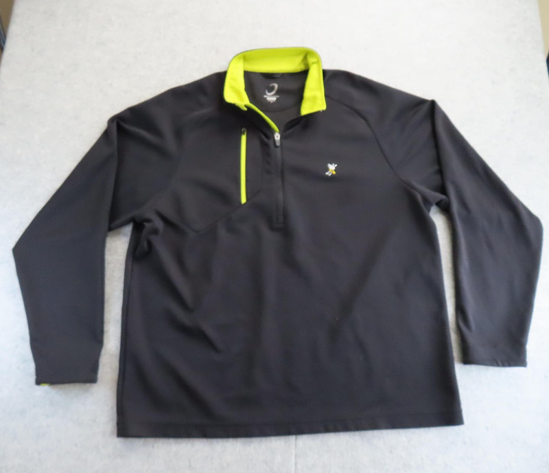 Zero Restriction Tour Series Pullover Mens XL Black 1/4 Zip Winged Foot Golf gallery