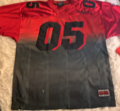 VINTAGE MENS EXCO JERSEY RED GRAY SIZE MEDIUM BUY 3 JERSEYS GET 1 FREE