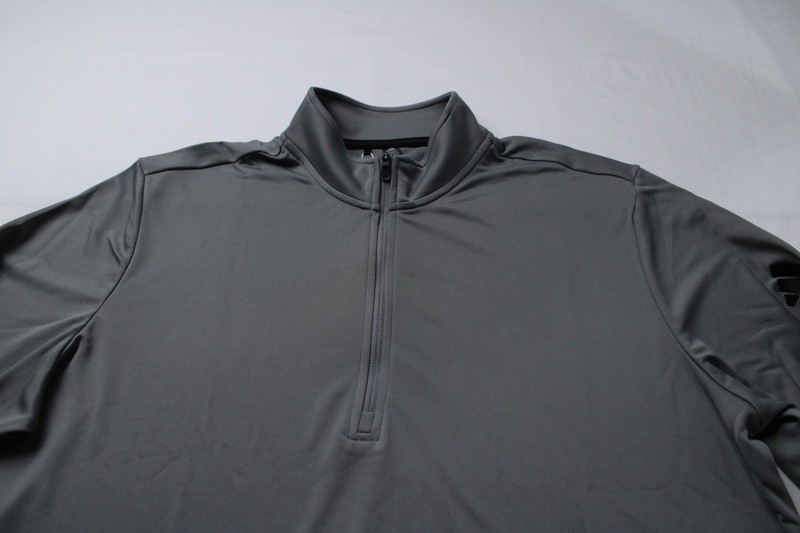 Adidas Men's Solid Long Sleeve Quarter Zip Pullover Top EJ3 Onix Large NWT gallery