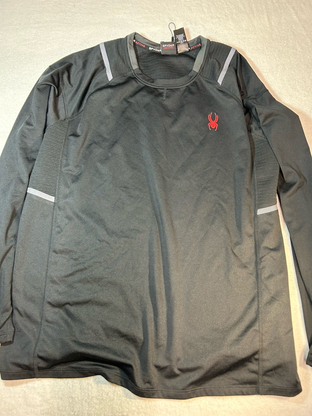 Spyder ProWB Mens Size Large Black Compression Shirt Long Sleeve Activewear Gym gallery
