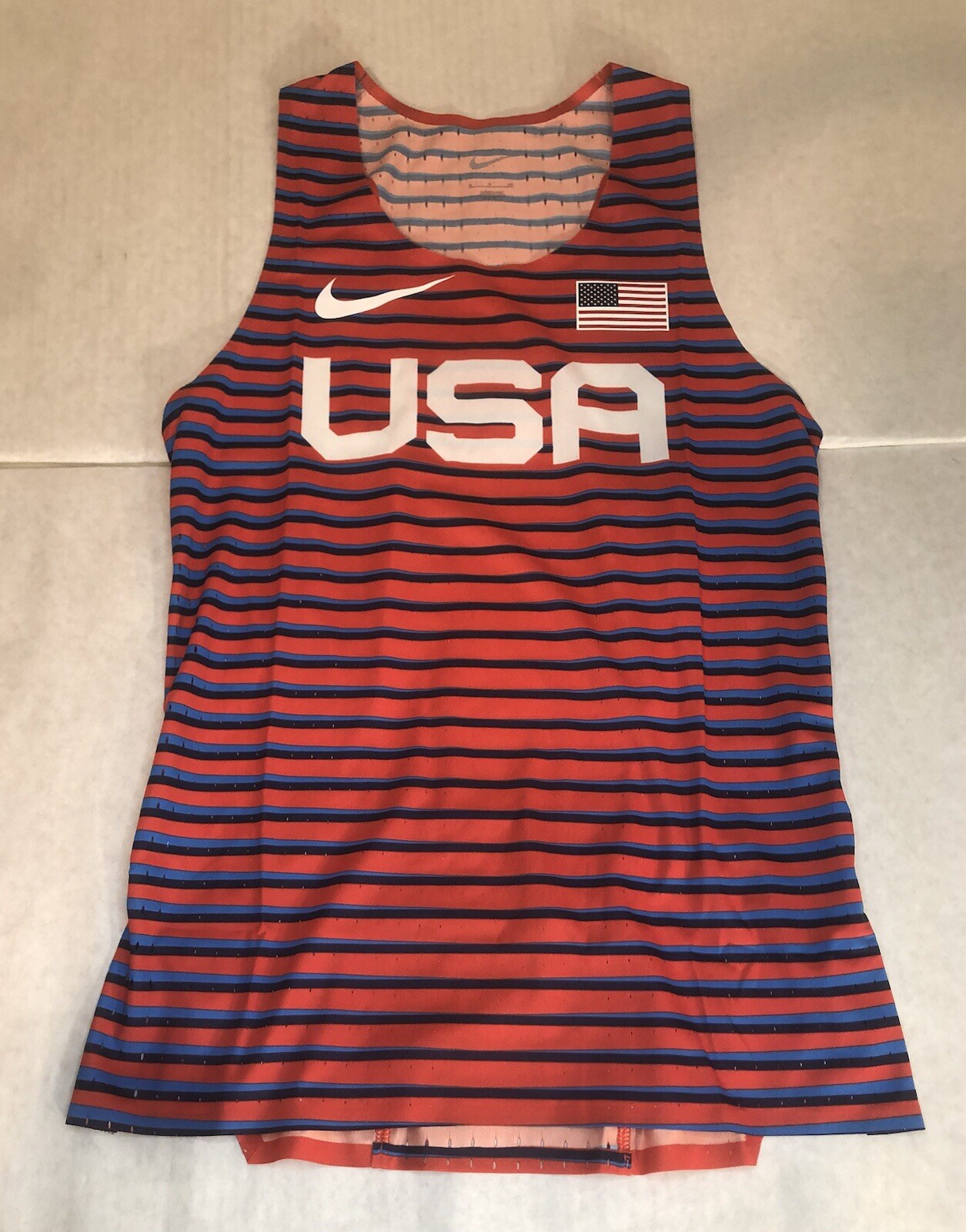 Nike Pro Elite Team USA Track & Field Running Red/Blue Singlet AO8502-602 Mens S gallery
