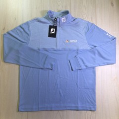 FootJoy Heather Yoke 1/2 Zip Dusk Blue NBC Golf FJ Collar Tour Issue Mens Small