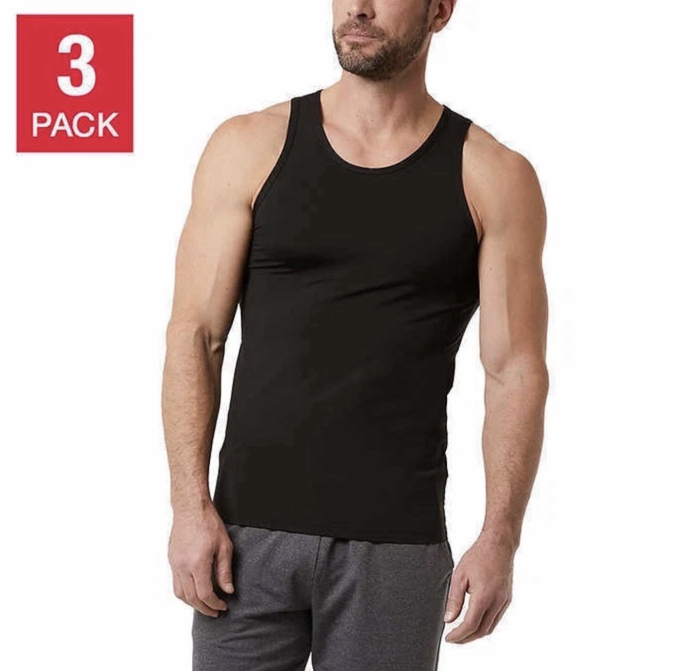 32 Degrees Cool Men's Comfort Mesh Tank, 3-Pack | Black | Medium gallery
