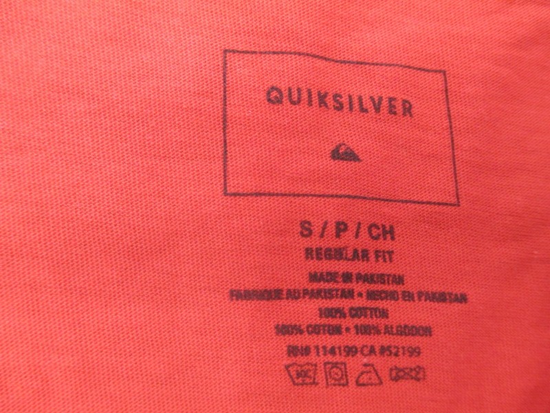 Quiksilver Size S Mens Red 100% Cotton Short Sleeve Activewear Logo TShirt 762 gallery