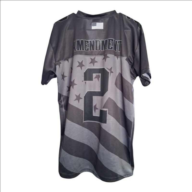 Greater Half Custom Second Amendment Football Jersey "Blackout Edition" Size L gallery