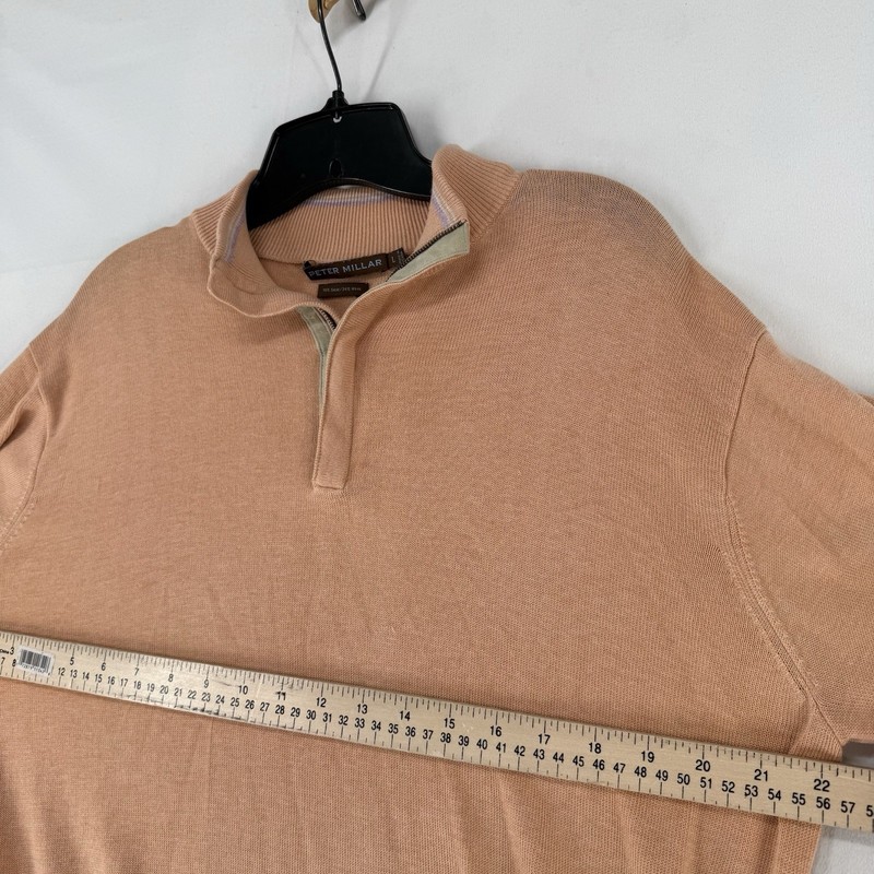 Peter Millar Crown Crafted 1/4 Zip Silk / Wool Pullover Golf Sweater Sz Large gallery