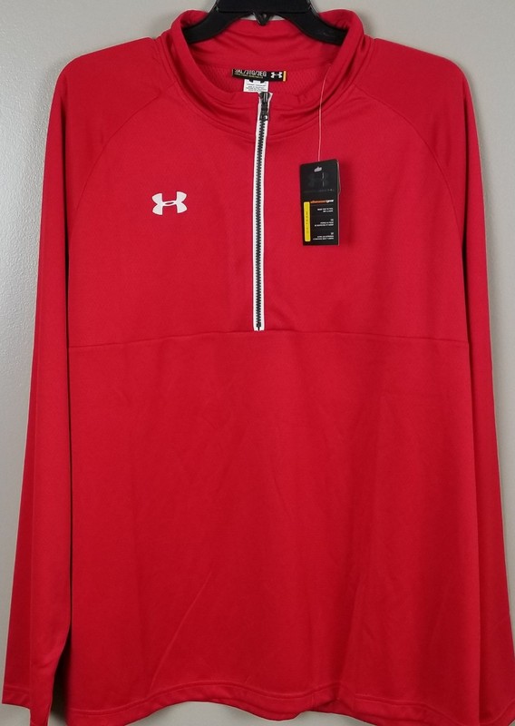 UNDER ARMOUR 1/4 ZIP TOP PULLOVER MENS SHIRT RED NEW 1236923-600 (SIZE 3XL) gallery