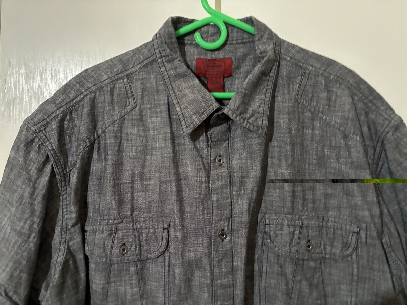 The Foundry Supply Co Young Men's 3XL Gray 100% Cotton Button Up S/S Shirt gallery