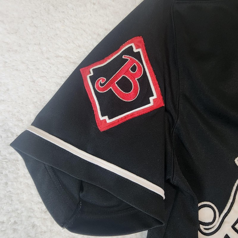 Brooklyn Baseball Jersey Mens Medium Black Button Front Evolution Jeans #3 gallery