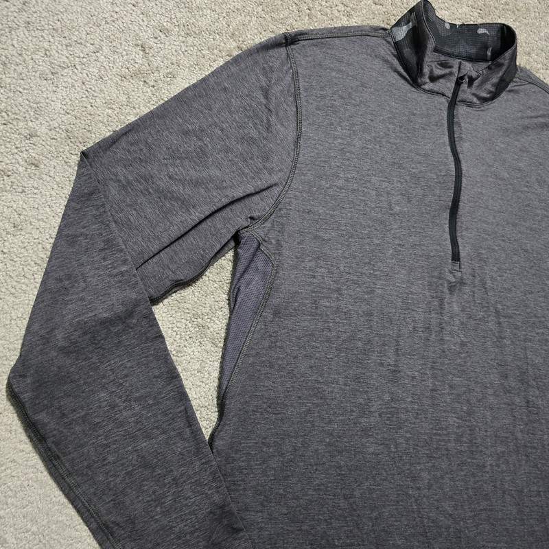 Greyson Sport Golf Pullover Sweater Mens L Gray Heathered Quarter Zip Stretch gallery