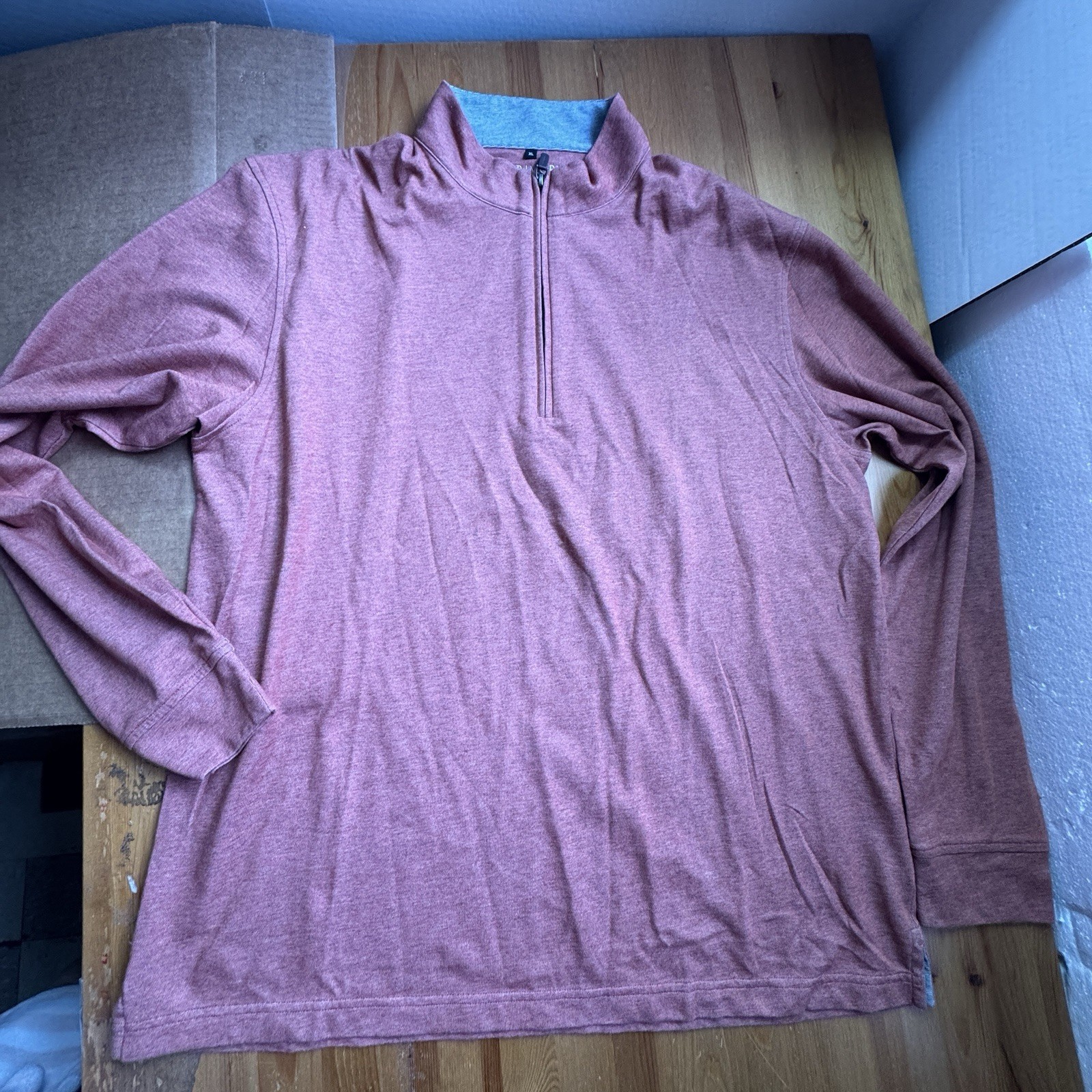Larrimors quarter zip rust color pullover size XL nwot gallery