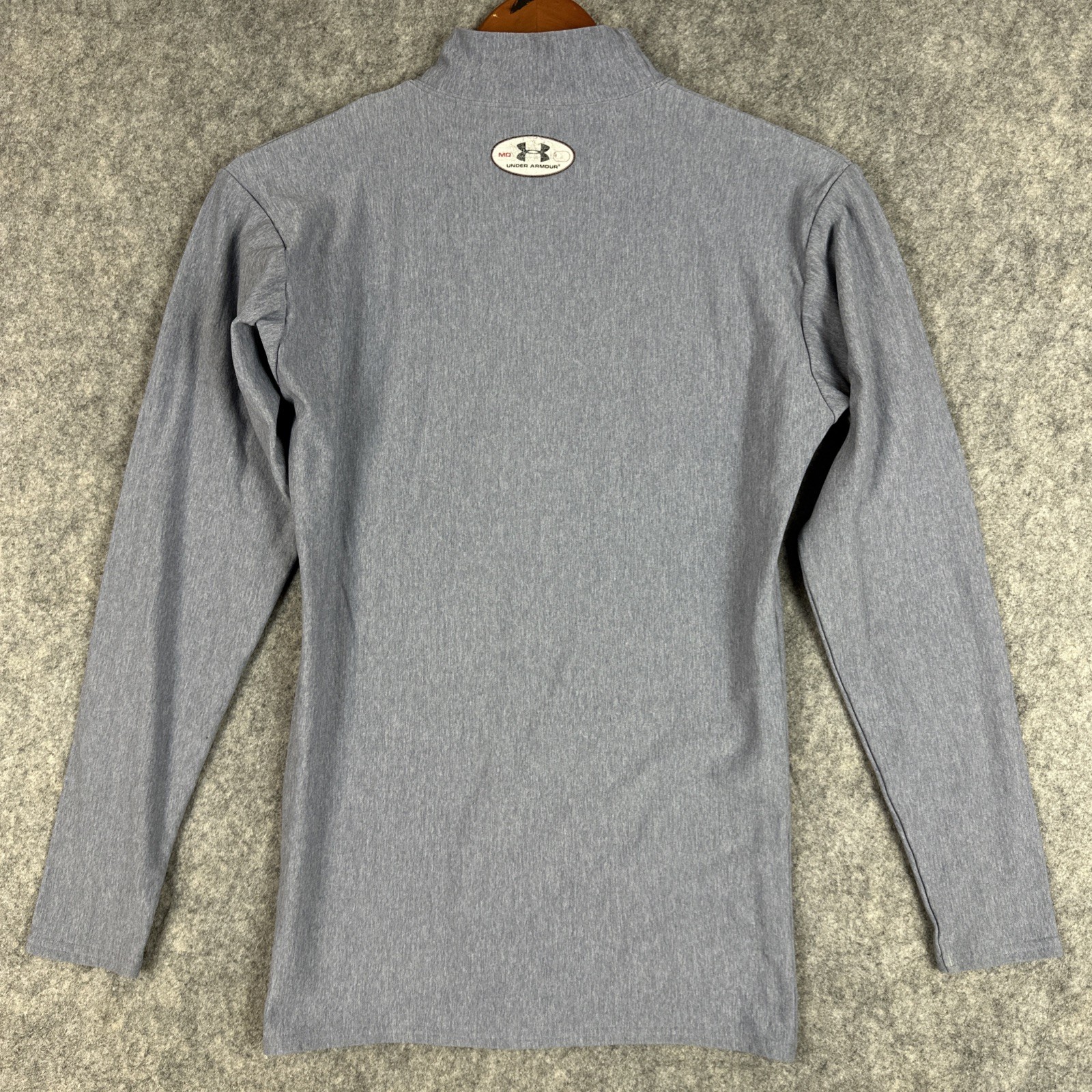 Under Armour Base Layer Compression Shirt Mens M Gray Warm Mock Neck Sports gallery
