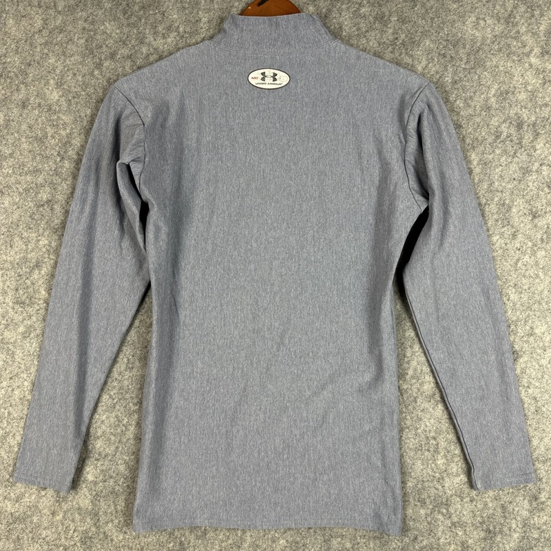 Under Armour Base Layer Compression Shirt Mens M Gray Warm Mock Neck Sports gallery