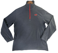 North Face 1/4 Zip Sweatshirt Mens Large Gray Long Sleeve Thumb Holes Running