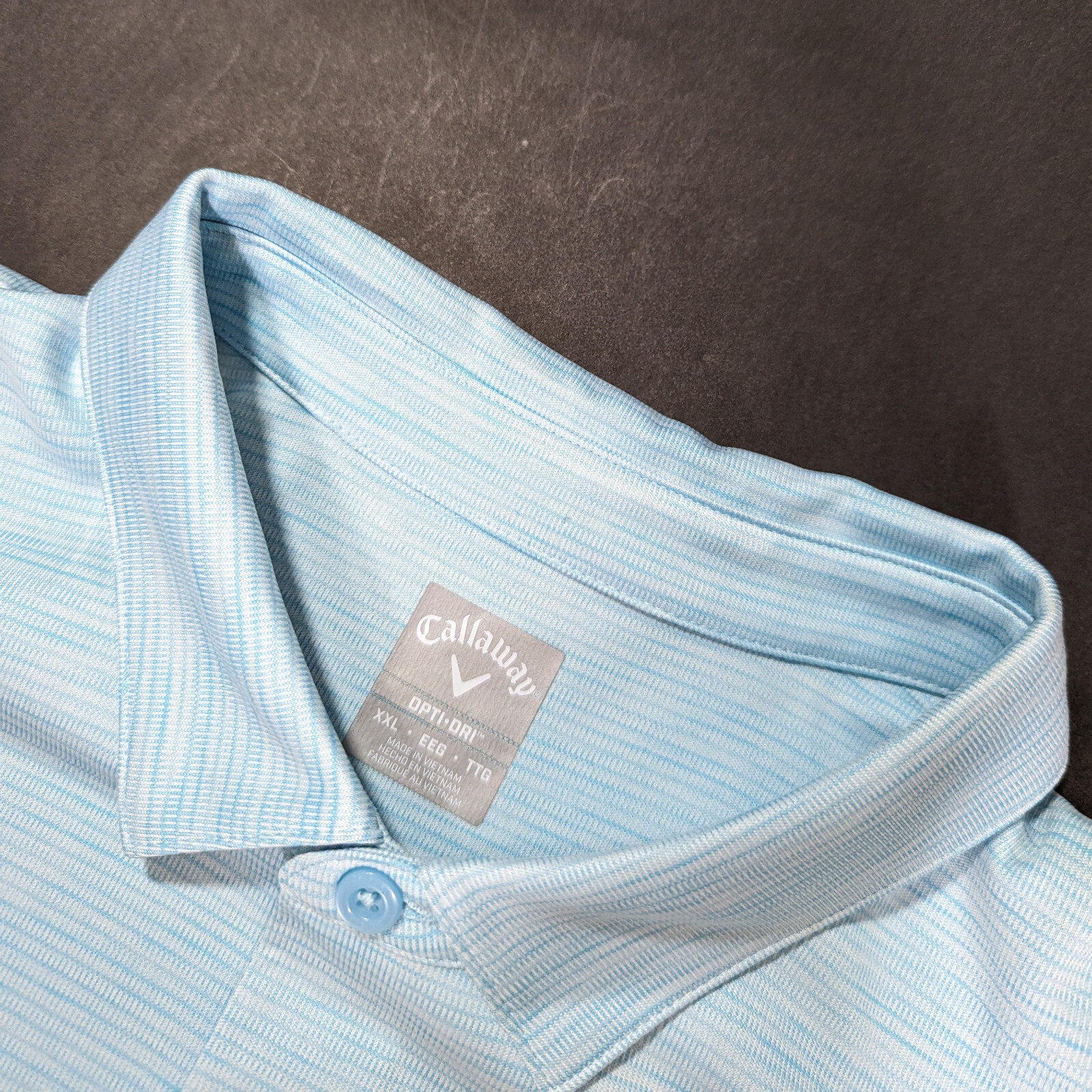Callaway Men`s Golf Opti Dri Blue Heather Polo Shirt Size 2XL Short Sleeve gallery