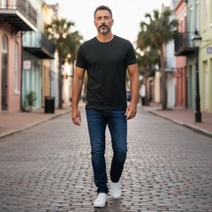 Son of a Tailor Mens Black Wool Blend Active T-Shirt XL Reflective Performance