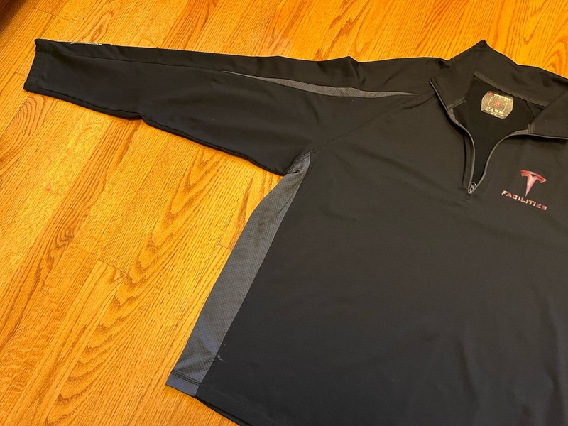 Tesla Facilities Logo 1/4 Zip Pullover Long Sleeve Shirt XL Black Electric Car gallery