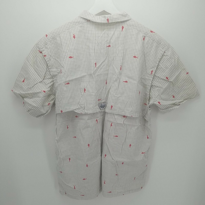 Columbia PFG Fishing Shirt Mens Size L White Gray Red gallery