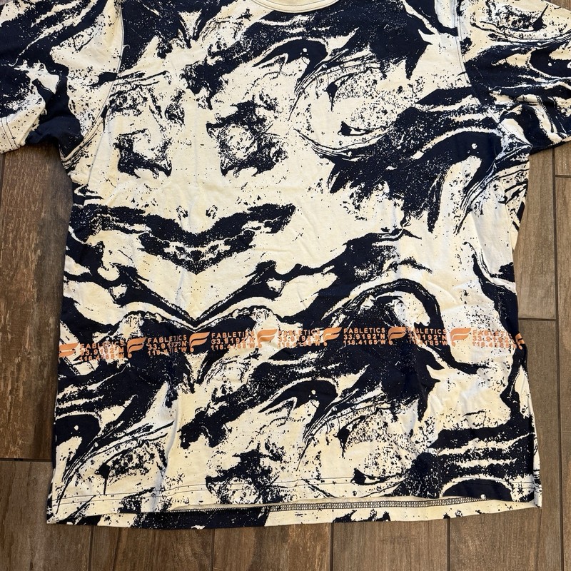 Fabletics Men’s Short Sleeve Tee Shirt Black And White Tie Dye Size XXL gallery