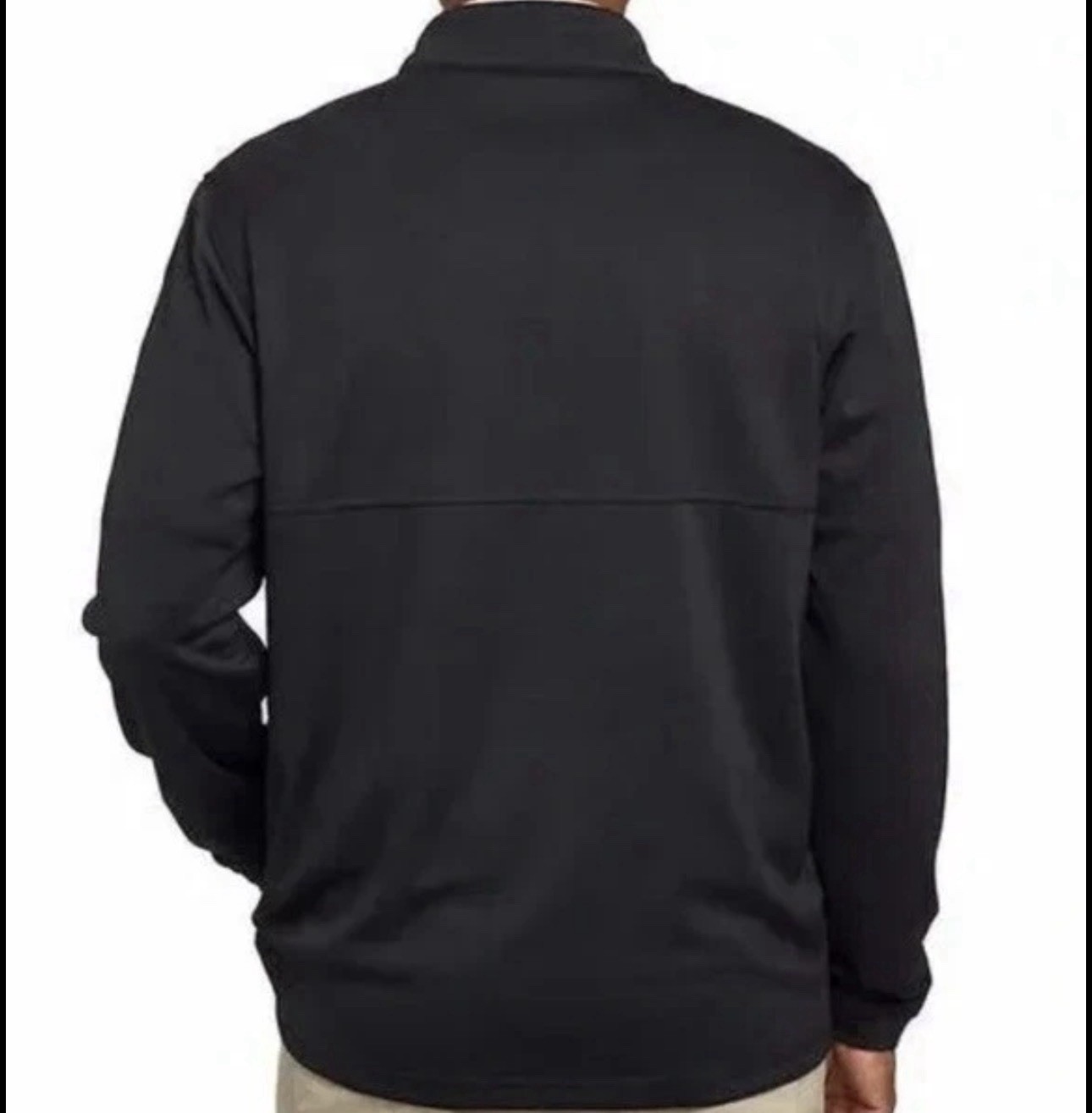 Pebble Beach Dry-Luxe Performance 1/4 Zip Mock Neck Golf Pullover M Black/Gray gallery
