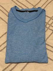 Lululemon Mens size M Heathered Beaming Blue Speed Long Sleeve Top Super Soft