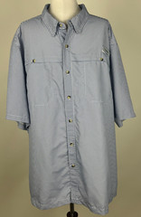 HABIT Men S/S Breathable Quick Dry Gingham Check Performance Shirt – 3XL, Blue