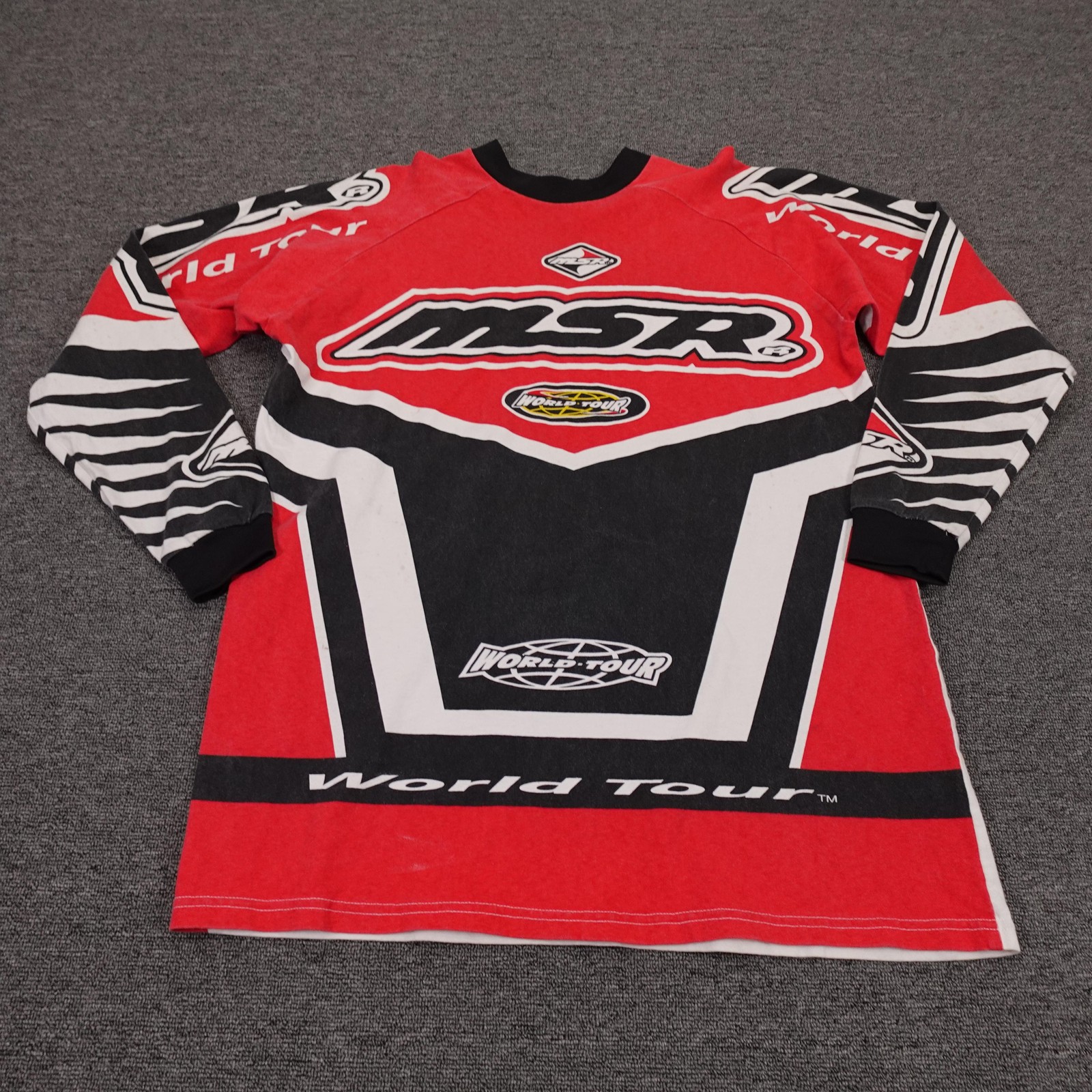 Vintage MSR Shirt Mens Medium Red World Tour Motocross Jersey Racing USA 90s gallery