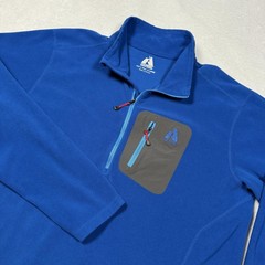 Eddie Bauer First Ascent Pullover Mens Tall XL Blue Fleece Quarter Zip Pocket