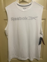 Reebok Mens Training HD Core Marathon Sports-Training tank top shirt white L
