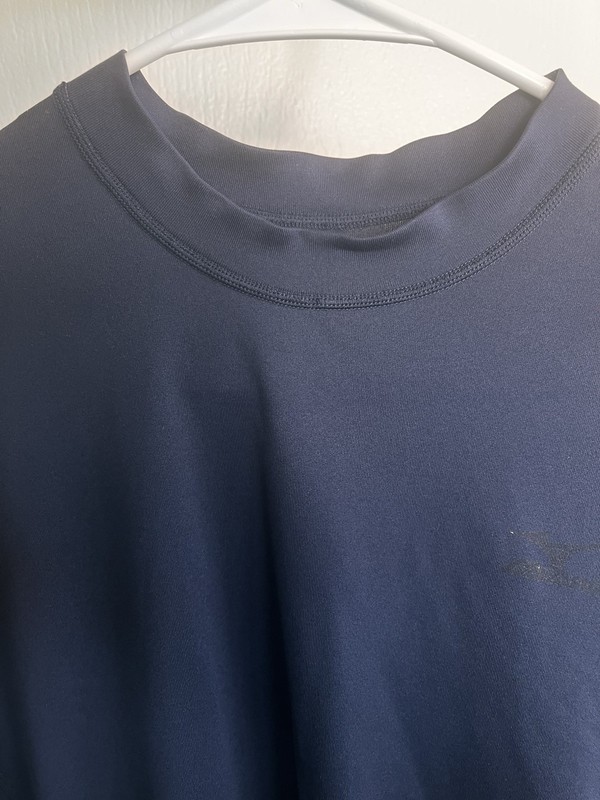 Mizuno Performance Compression Longsleeve Shirt Mens Sz L Thick Navy Blue Run gallery