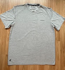 Eddie Bauer FreeDry Men’s Heather Gray Shirt Sz L Quick Dry Perfotmance Athletic