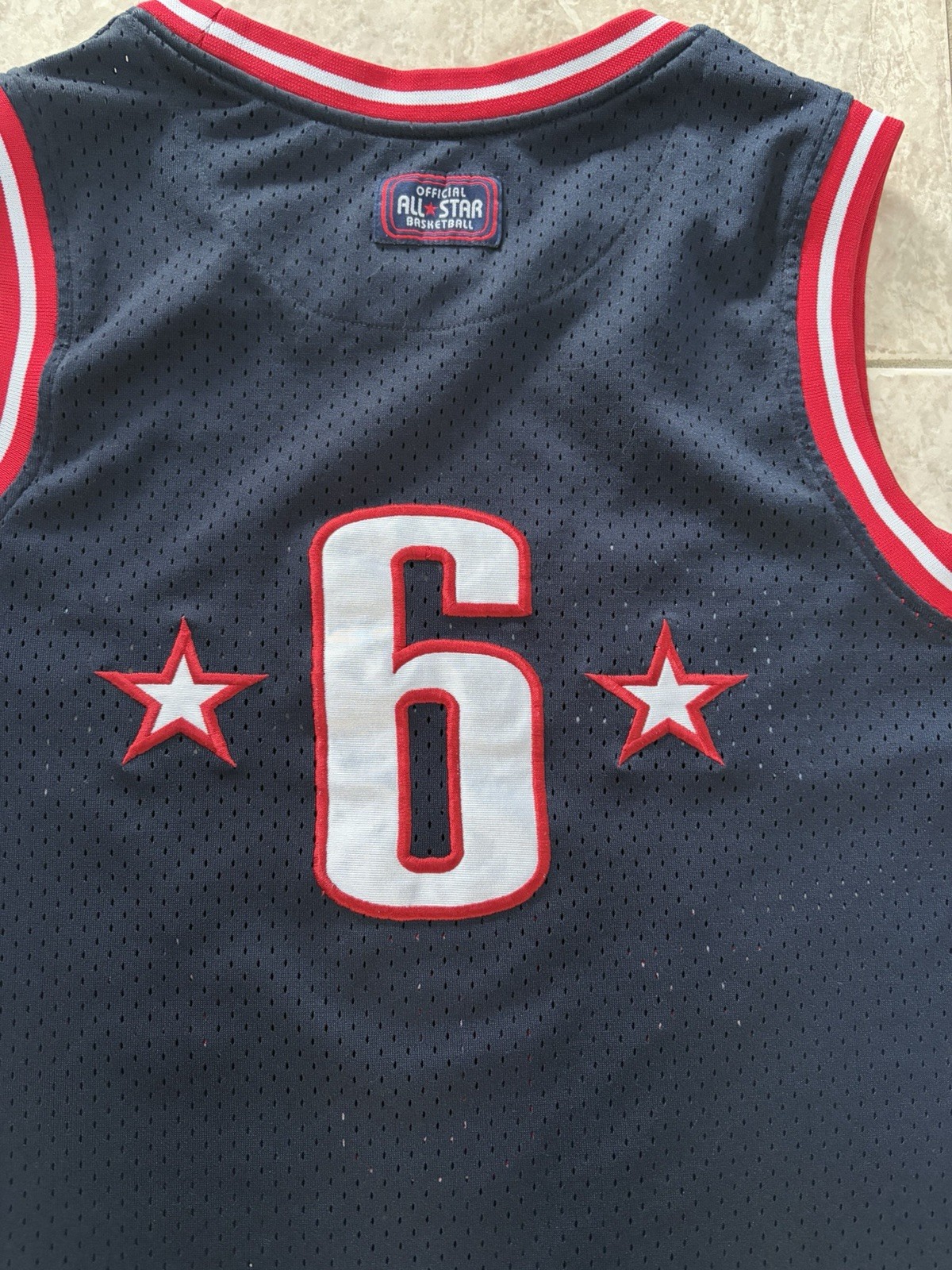 Converse All-Star Basketball Jersey #6 Mens Large Navy/Red/White gallery