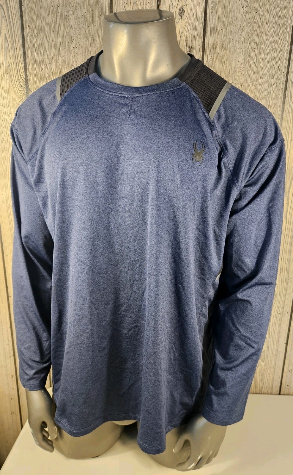 Spyder Men's Active Long Sleeve 4-Way Stretch Quick Dry Pullover Blue 2XL gallery