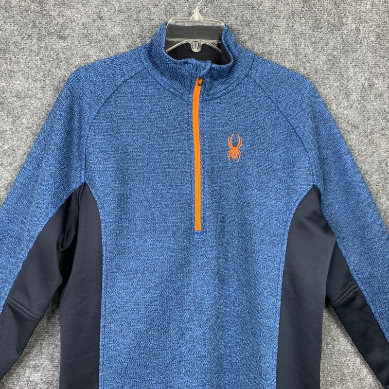 Spider Heavy Knit Athletic Top Men M 1/2 Zip Long Sleeve Stretch Sides gallery