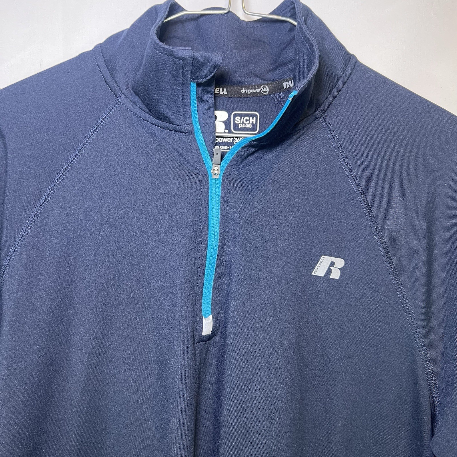 Russell Training Fit DriPower 360 Mens S Blue Long Sleeve 1/4 Zip Active Shirt gallery
