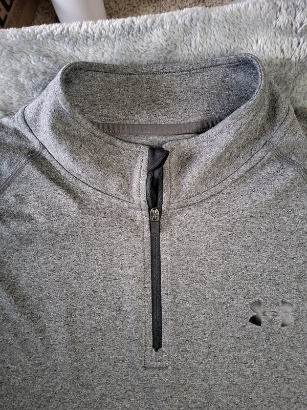 Mens Under Armour XL Loose Long Sleeve Shirt 1/4 Zip Heatgear Athletic Top Gray gallery