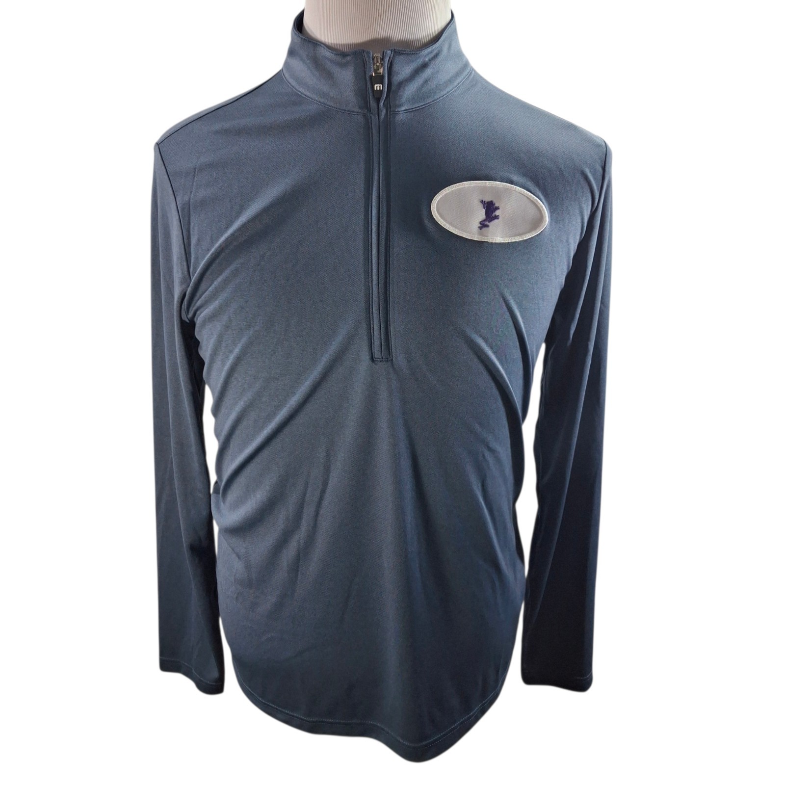 Travis Mathew Coto Performance 1/4 Zip Pullover Golf Long Sleeve Indigo Medium gallery