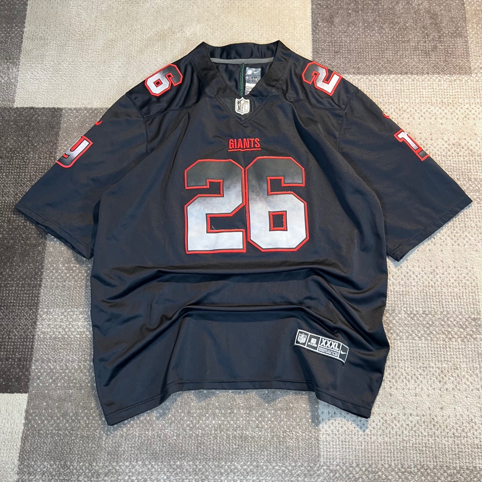 Nike NFL New York Giants Saquon Barkley 26 Jersey Mens XXXL Black Red Silver gallery