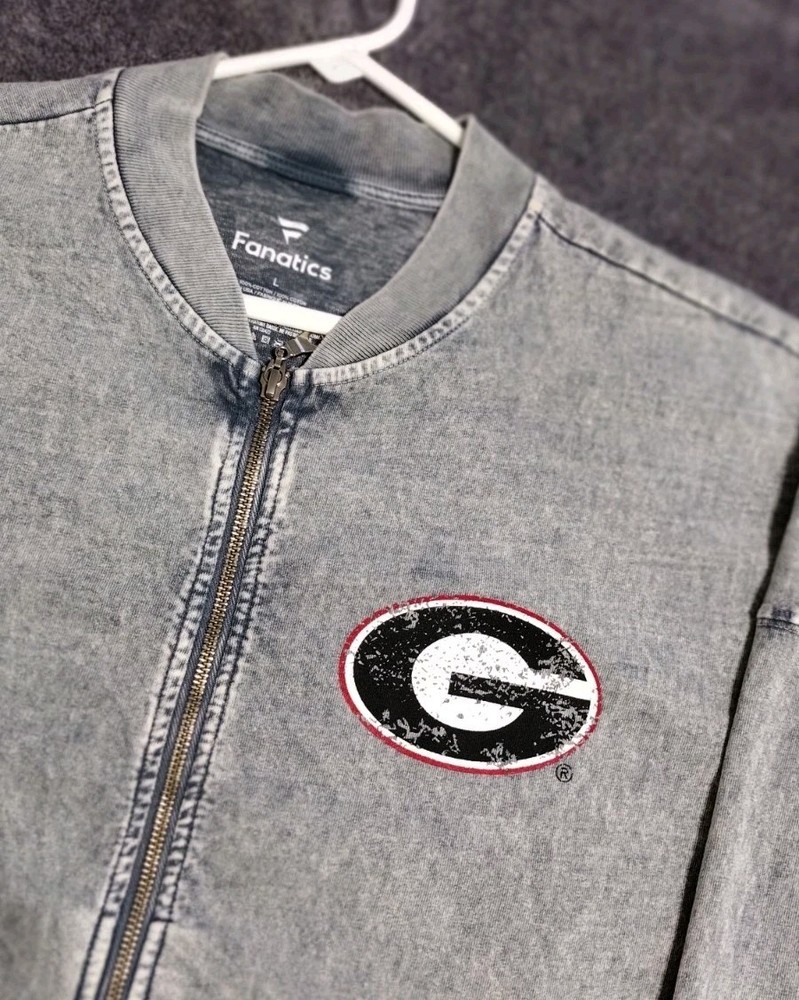 Fanatics Georgia Bulldogs Full Zip Long Sleeve Spirit Jersey Sz L
