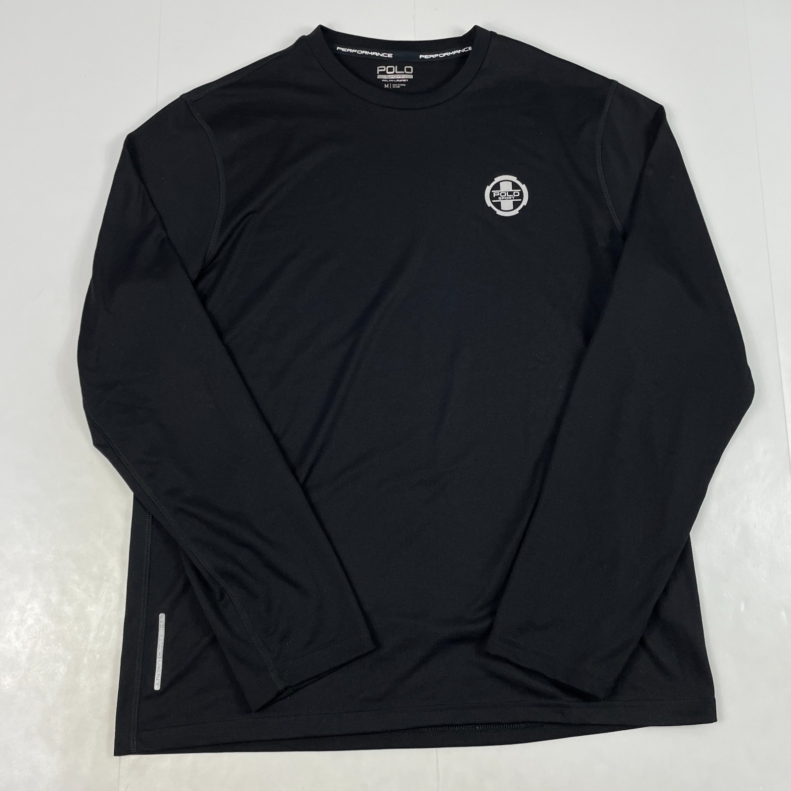 Polo Ralph Lauren Shirt Mens Medium Black Sport Performance Golf Running Workout gallery